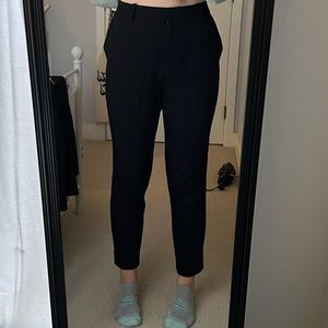 Black ankle straight fit trousers